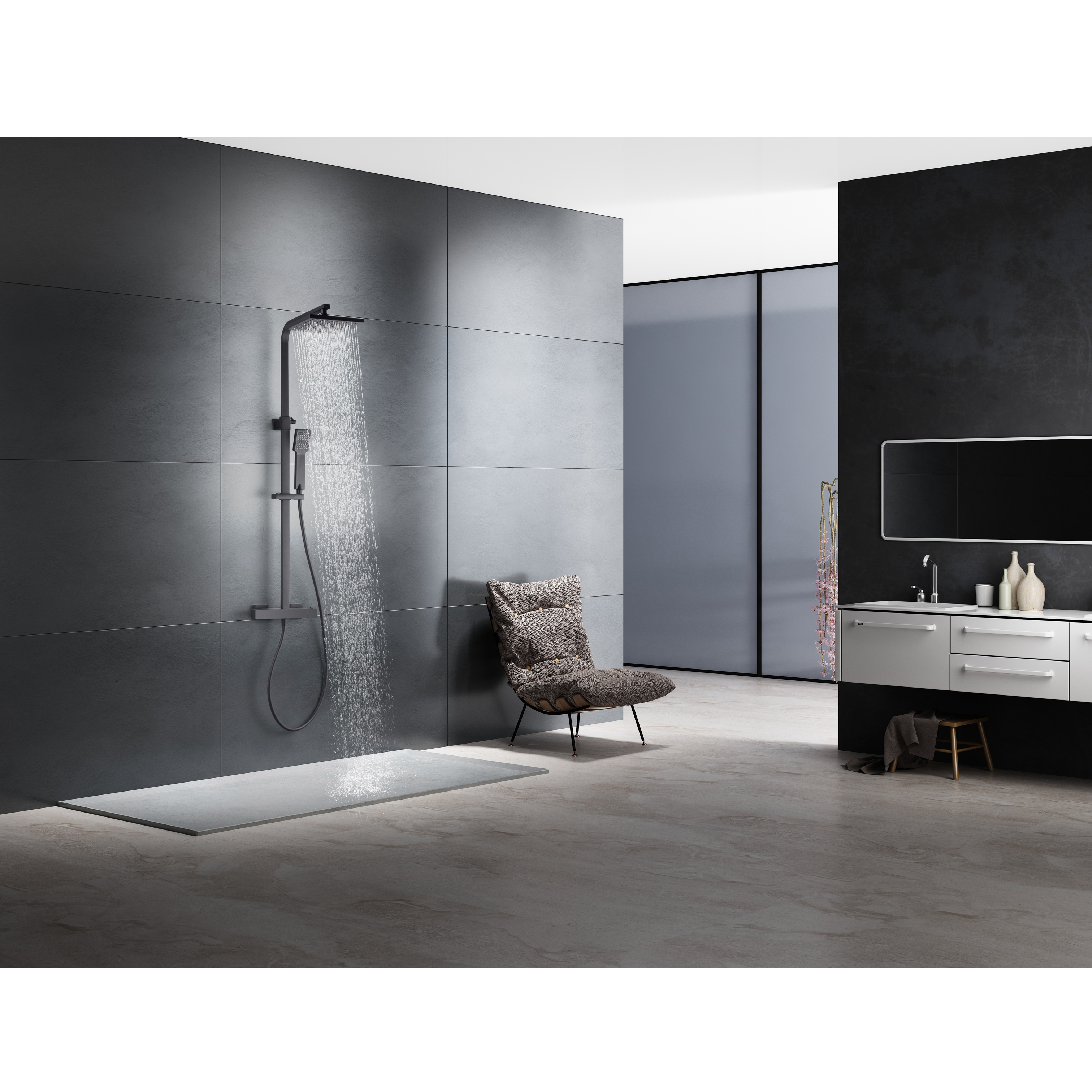 Thermostatic shower column