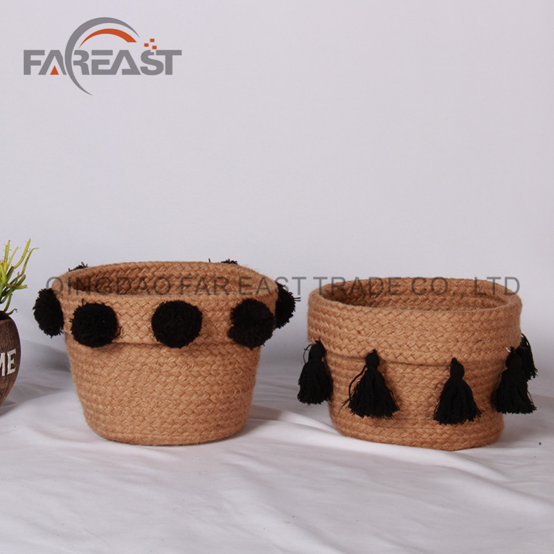 Storage/burlap rope storage/sewing cotton basket/tassel basket