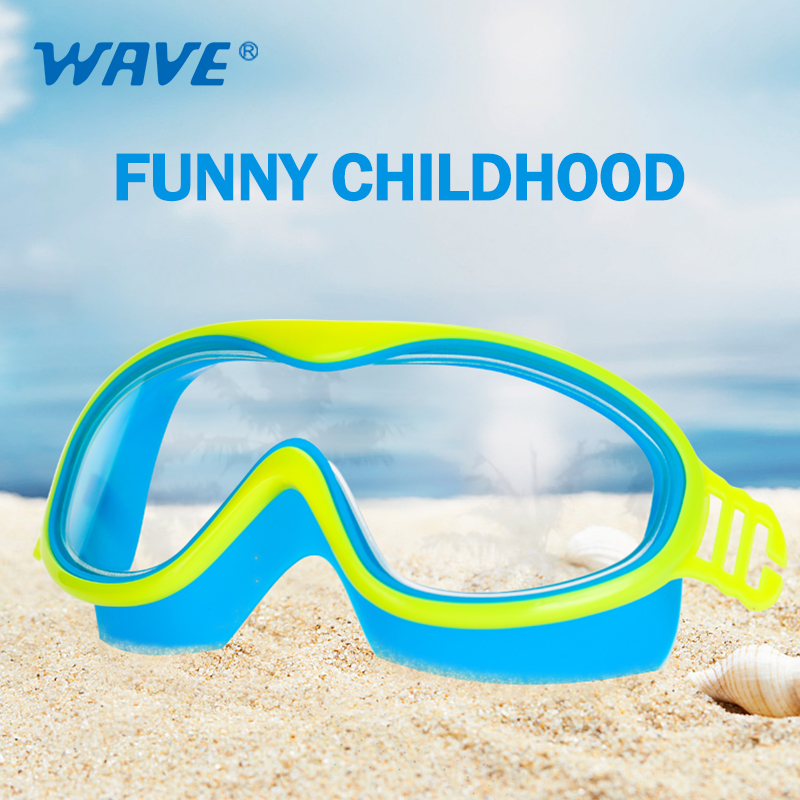 Kids diving equipment anti fog PC lens silicone swimming goggles
