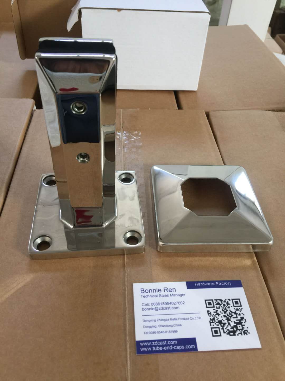 Stainless Steel Square Top Mount Glass Spigot