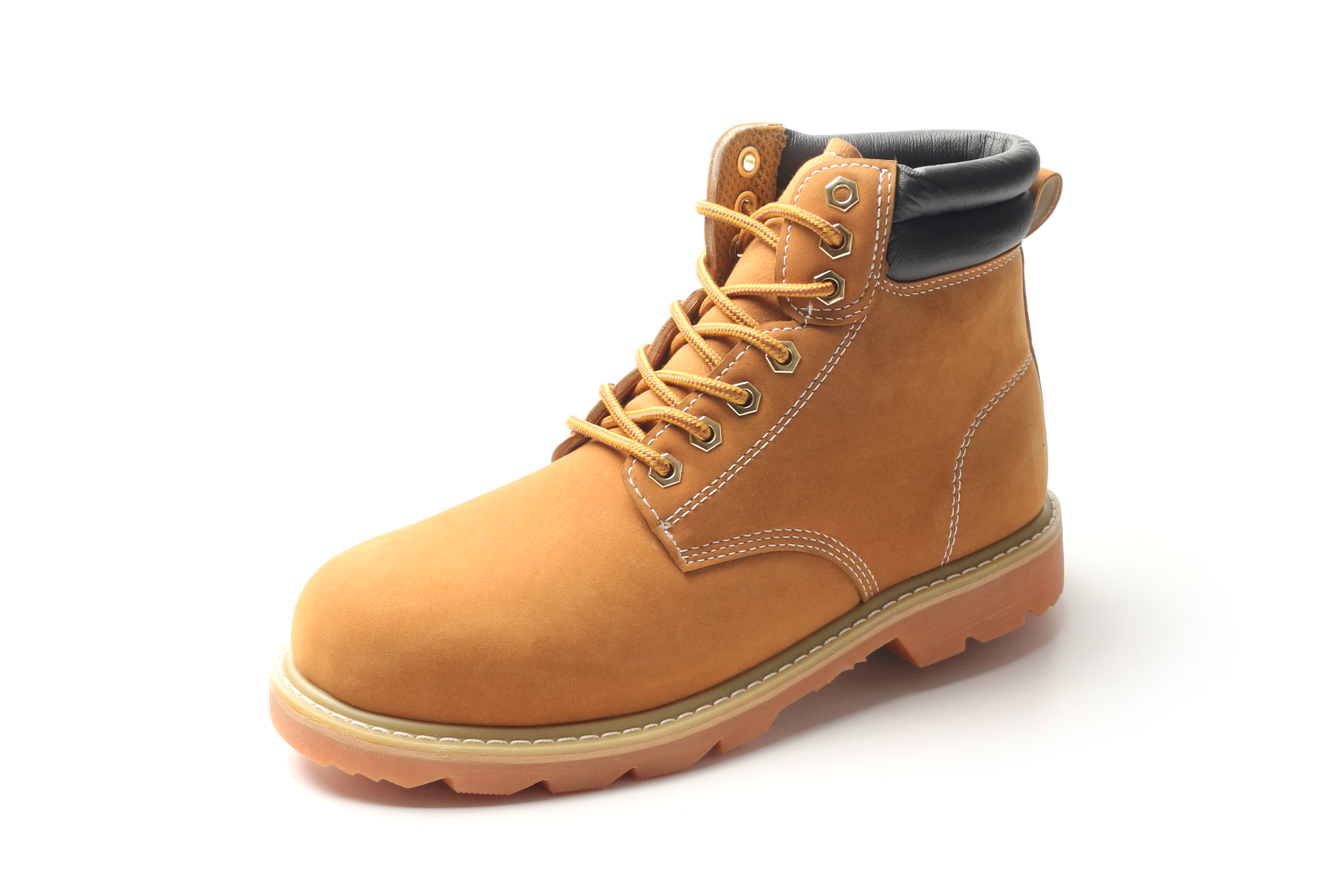 WINSON Men's Genuine Leather Steel Toe Boots/Work Boots/Work Shoes With Rubber Outsole