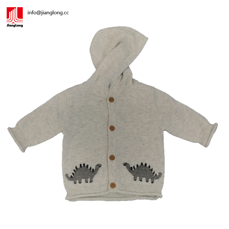 newborn boy jacquard hoodie knitwear