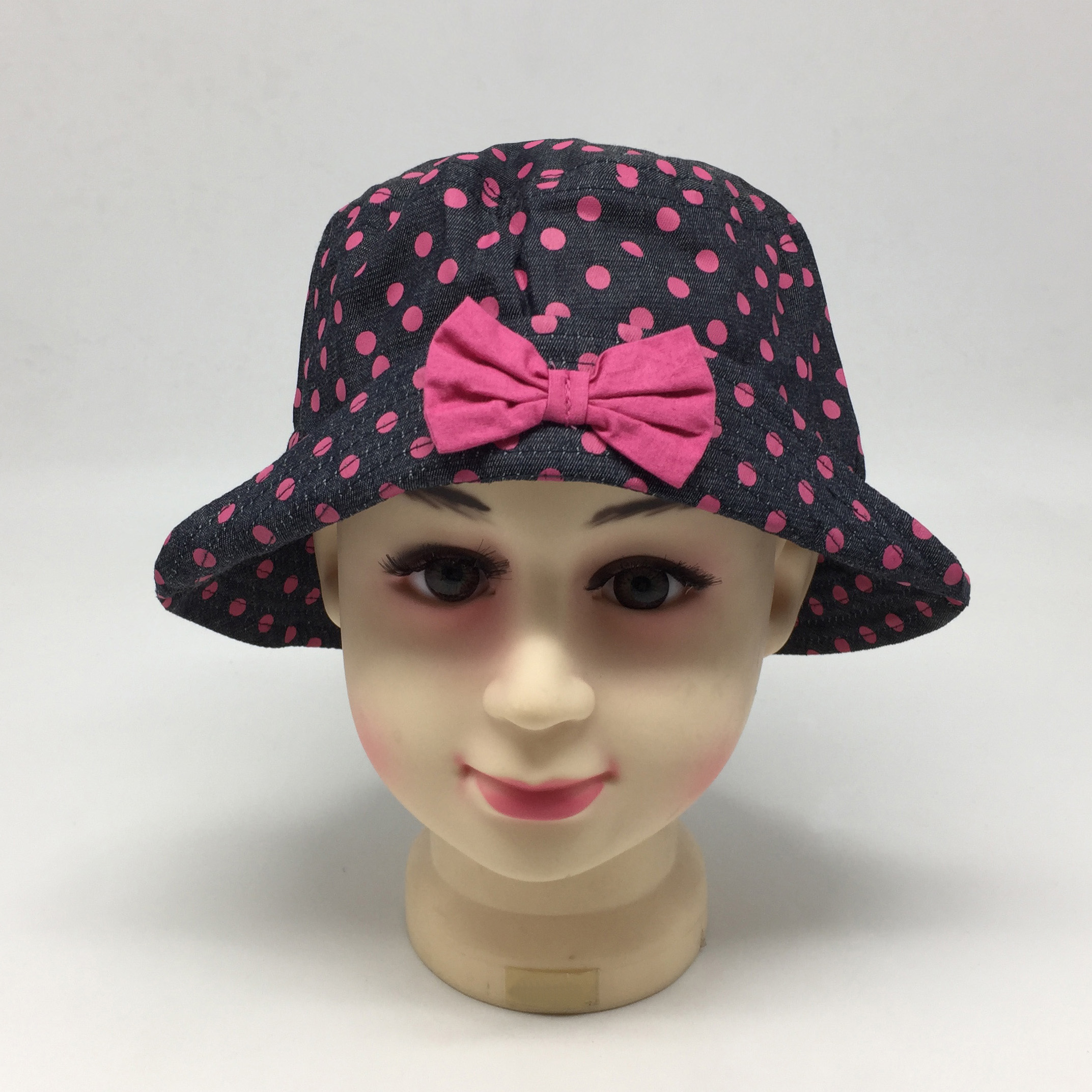 Cute Polka Dots bow Bucket hat