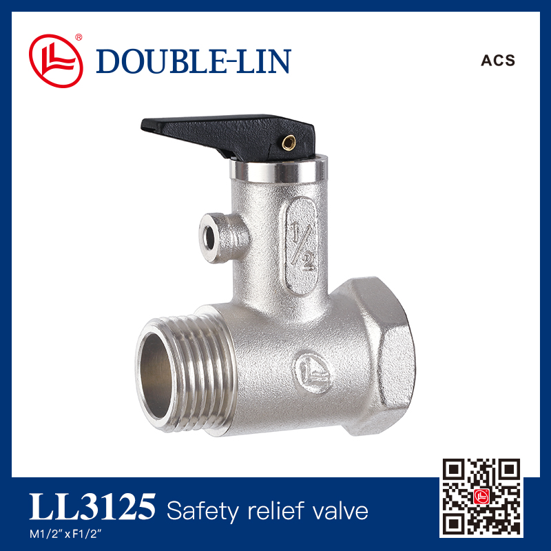Brass safety relief valve for boilers, with lever handle