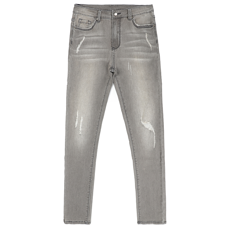 Skinny elastic denim jeans women ripped jeans trousers custom wash jeans G2636