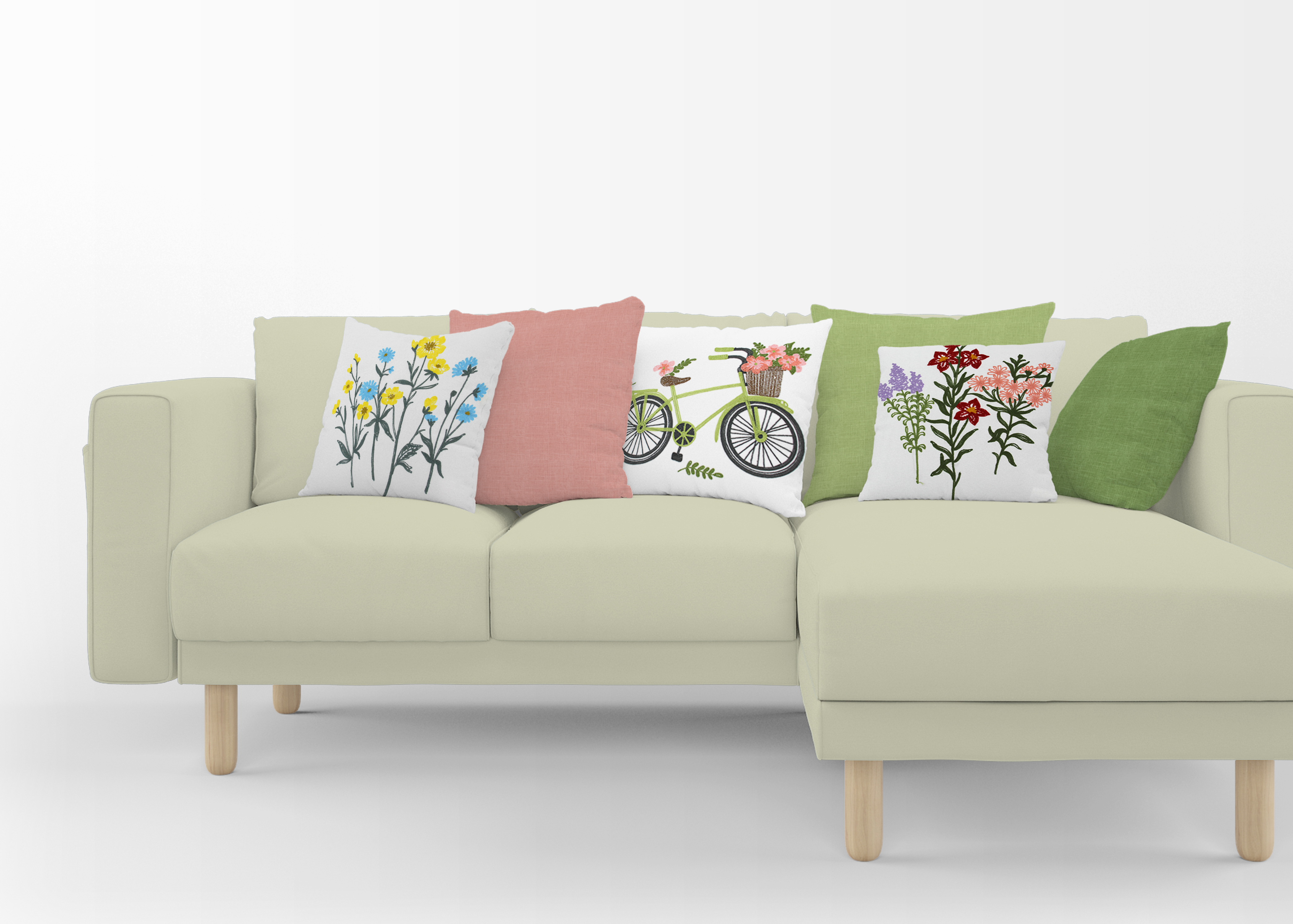 Embroidered Floral Pillow