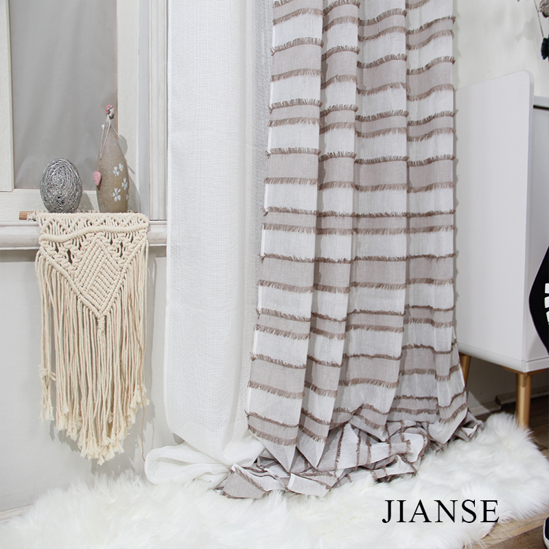 CURTAIN G2810 Yarn dyed fabric solid wide stripe curtain material engineering curtain