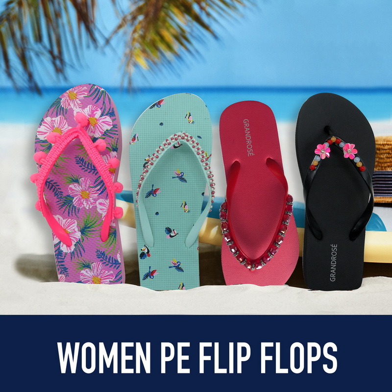 Women Beaded Pe Flip Flops