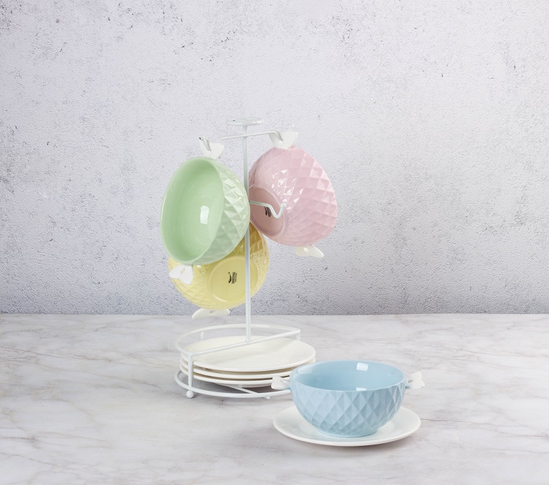 8 pcs soup bowl set with stand