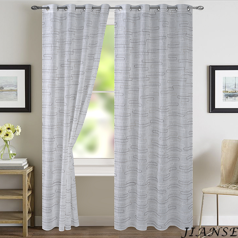 CURTAIN E8290 Luxury Doris Embroidery Window Curtain