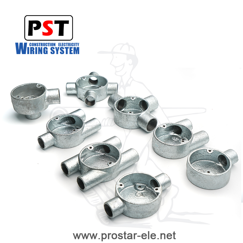 BS EN61386 Malleable Iron Junction Box Conduit Accessories / BS Circular Box