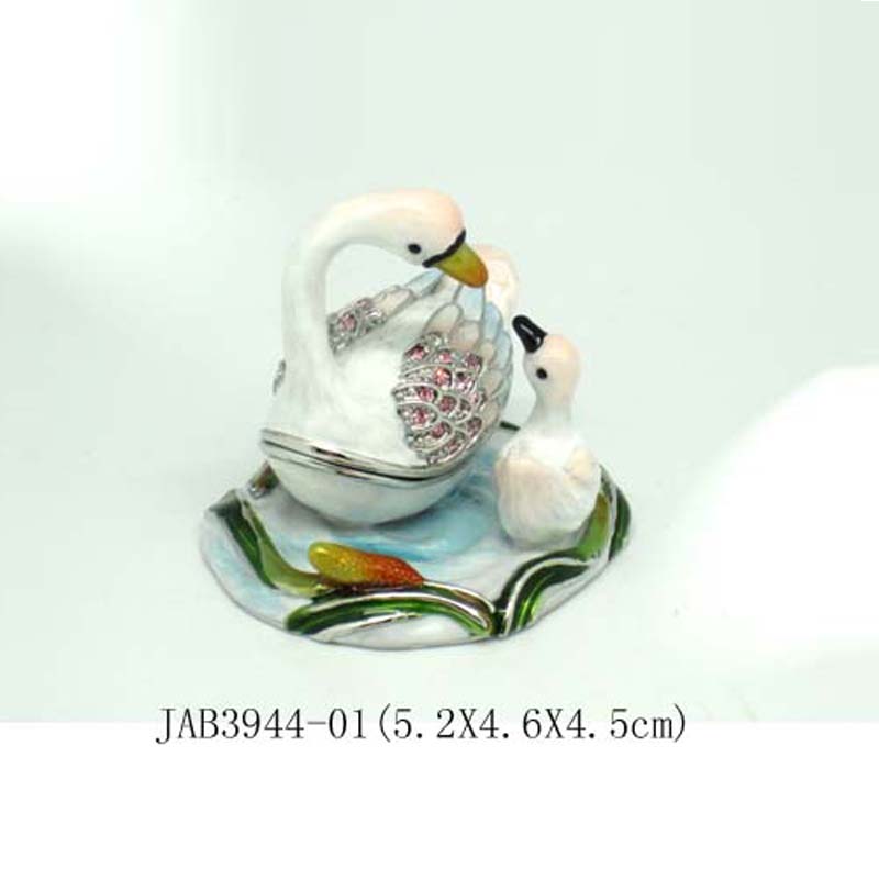 Pewter trinket box-goose