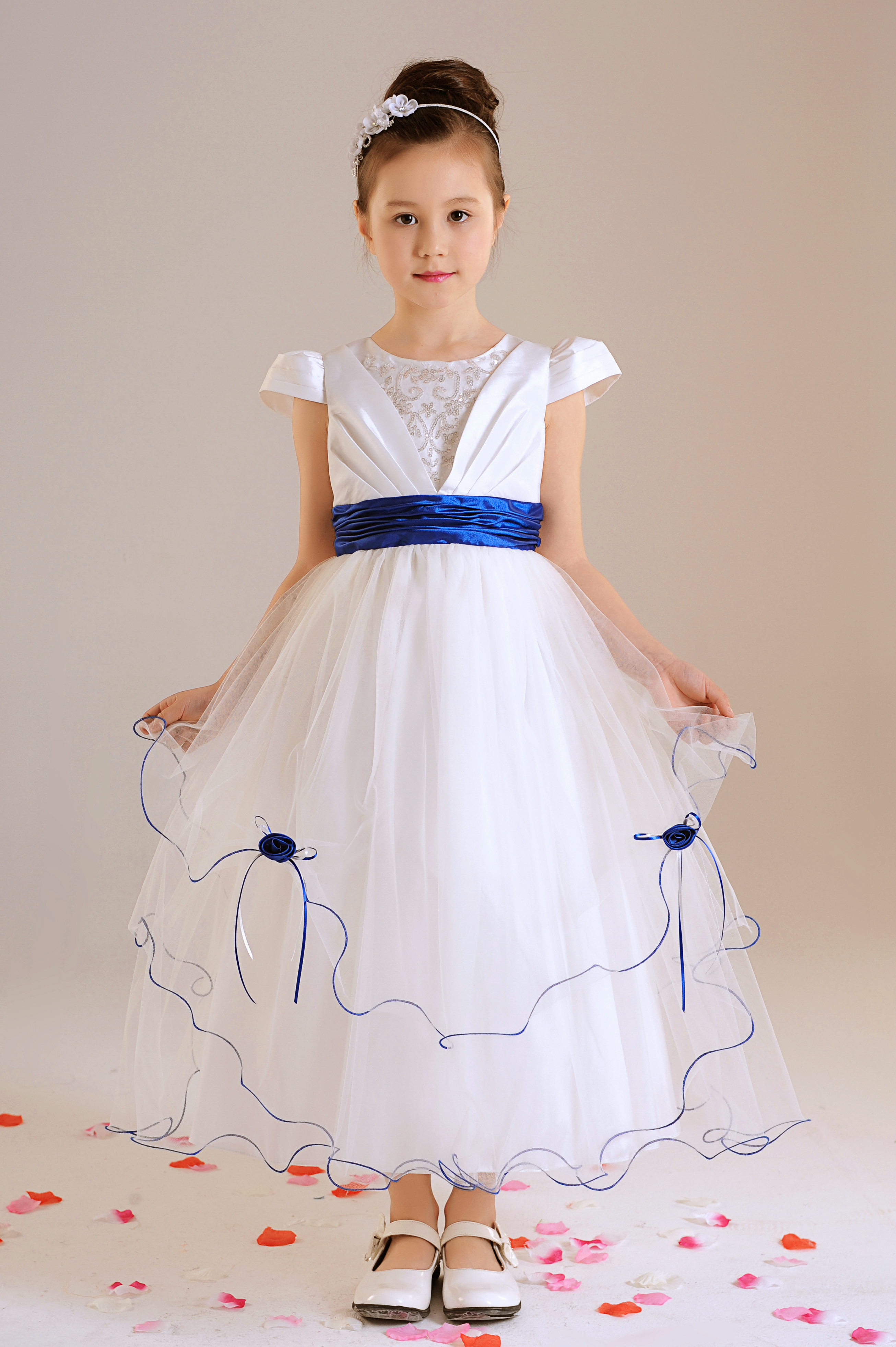 embroidered flower girl dress comunion dress
