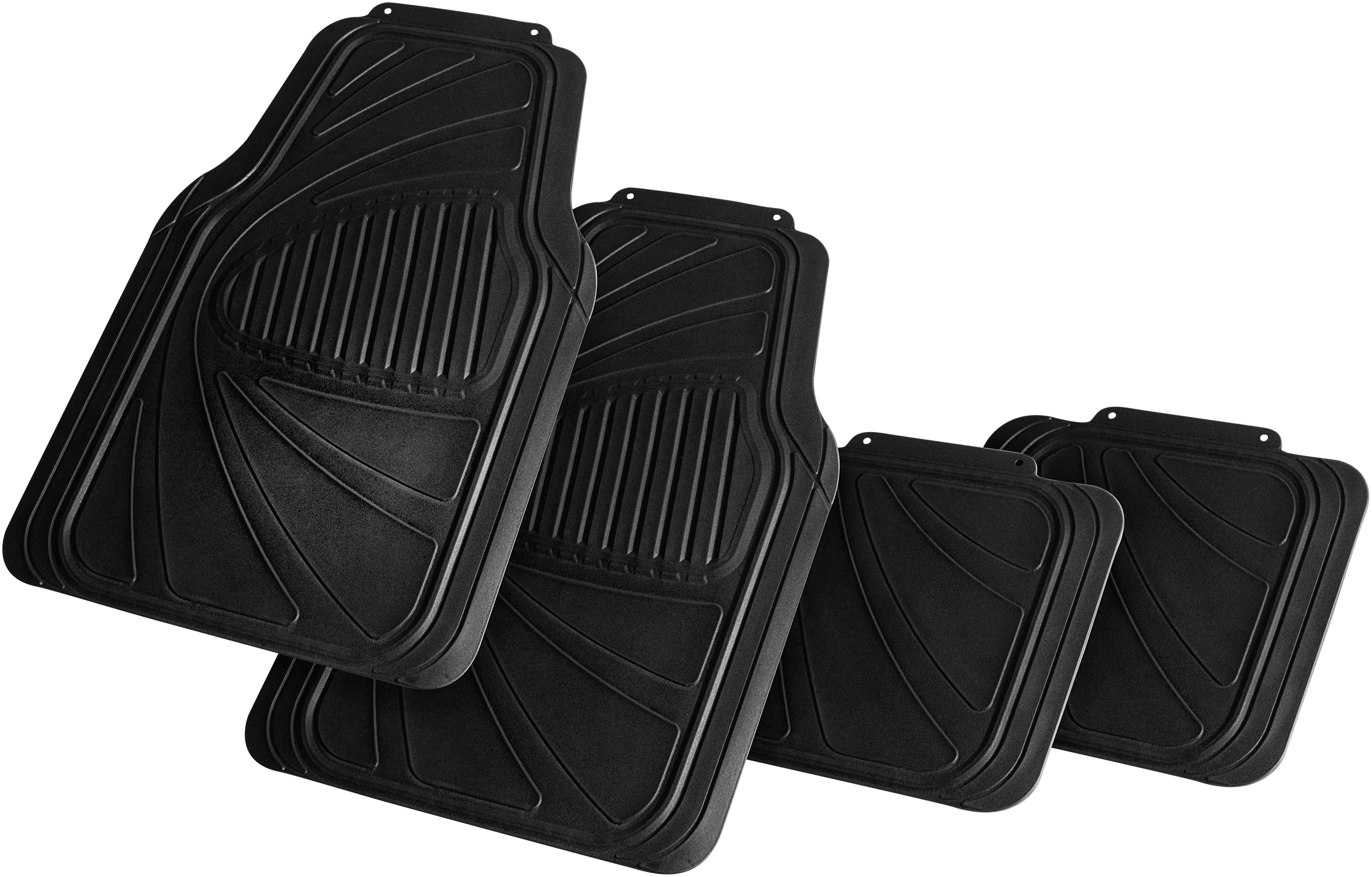 4-Piece Black All Season Rubber Floor Mat