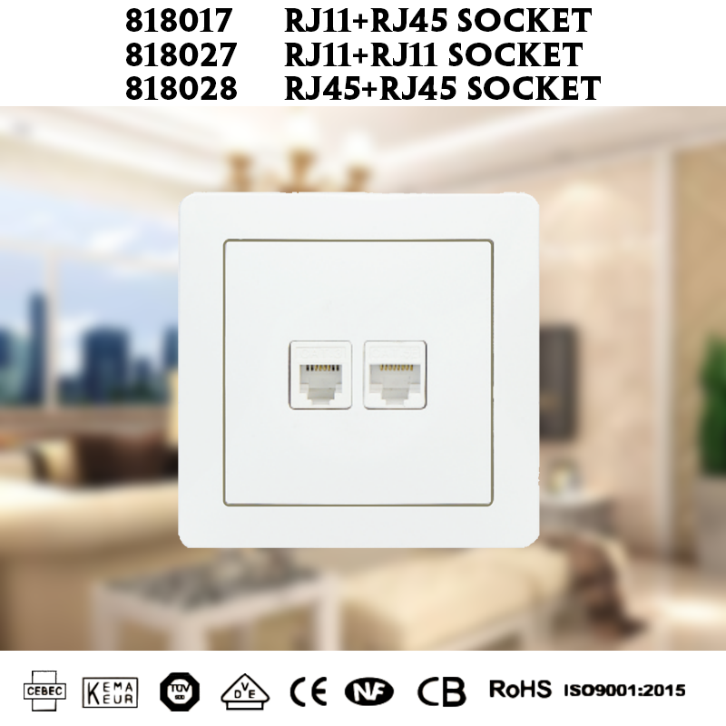 818 series RJ11,RJ45 socket