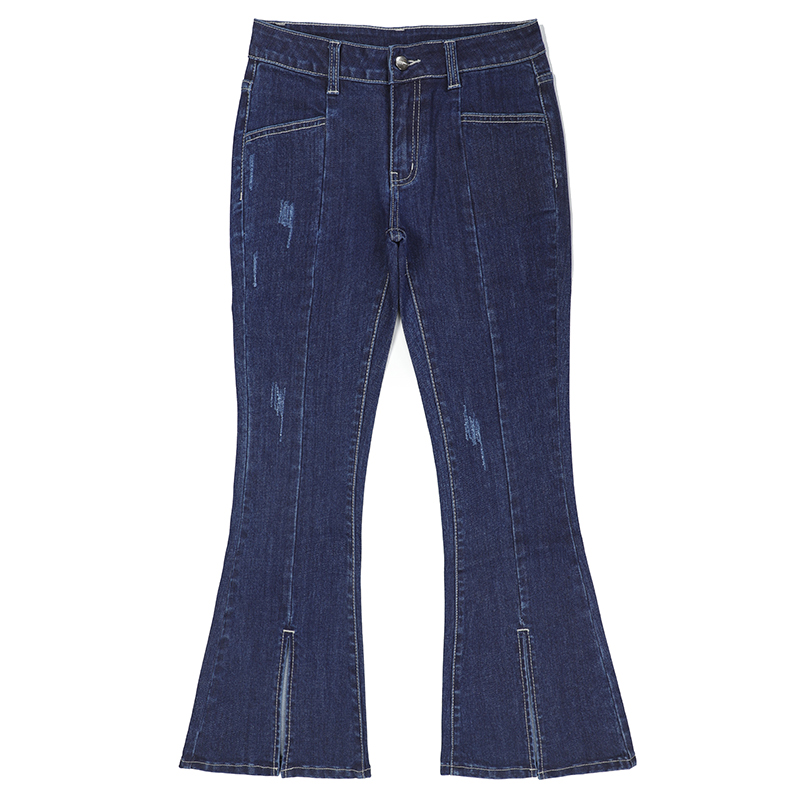 Skinny denim flared pants women trendy fashion women jeans accept custom fabric size wash style G2639