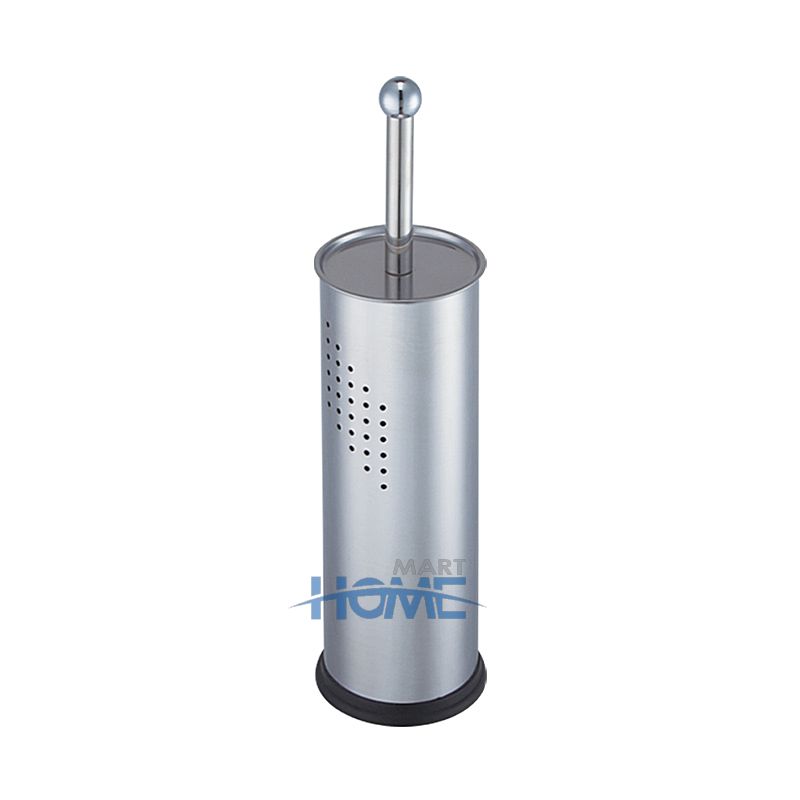 Stainless Steel Bathroom Cleaning Round Toilet Brush Holder With Plastic Bottom Mirror Or Satin Finished Brush Holder