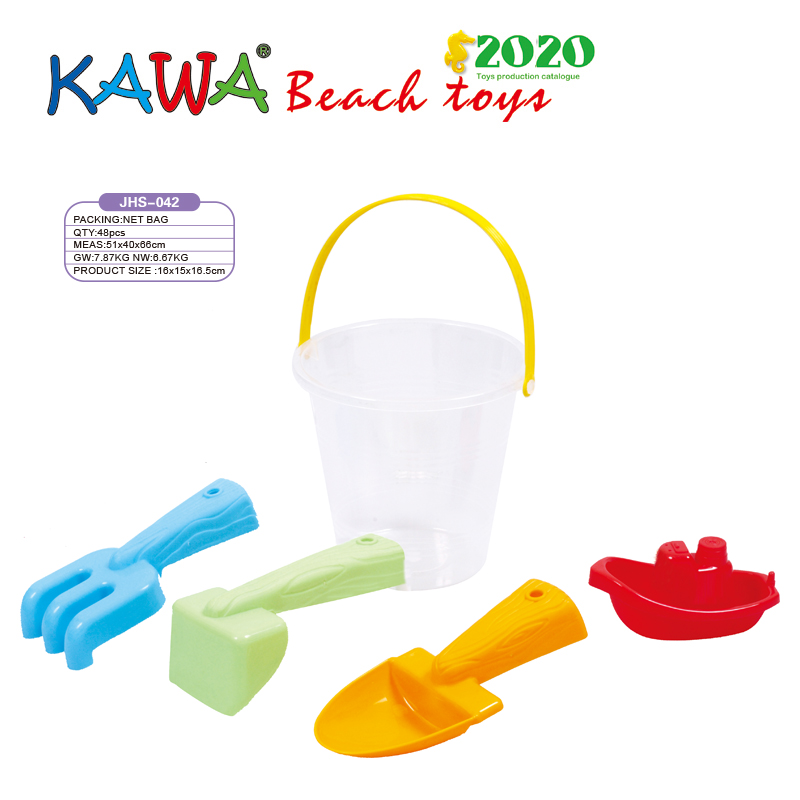 Transparent beach bucket sets
