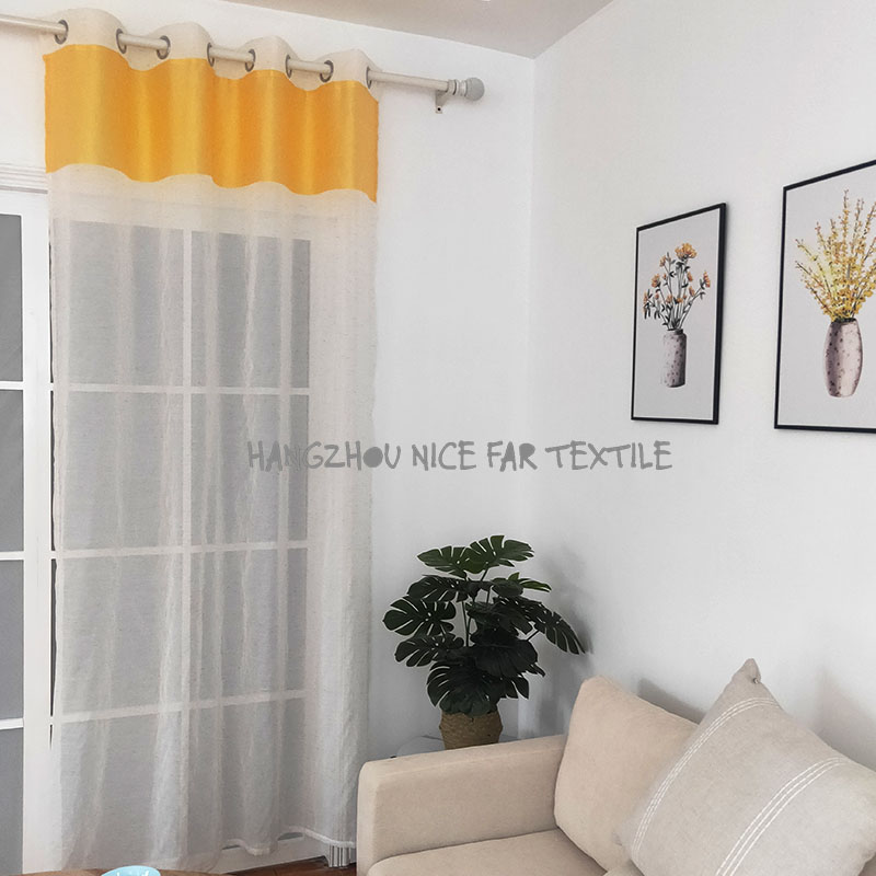 000000DF200132L SIGRID stripe voile fabric yarn dyed jacquard screen printing cutting recycle voilage ready made linen curtain
