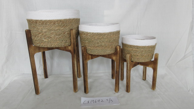 Set of 3 Wooden flower planter