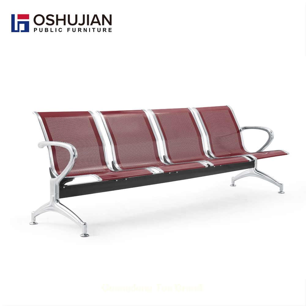 Multi 3 seater hospital leather airport chairs public area steel salon airport chairs