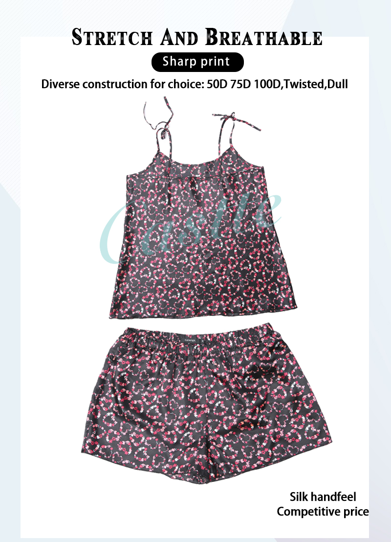 Ladies AOP Satin Cami Short Set