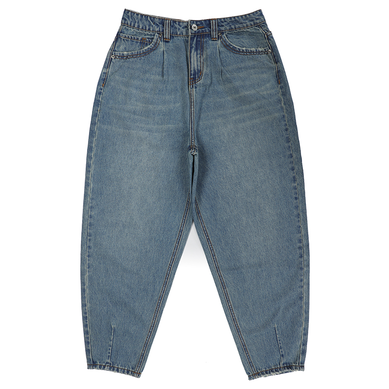7x7 denim fabric Carrot pants women loose style Cropped jeans G2637