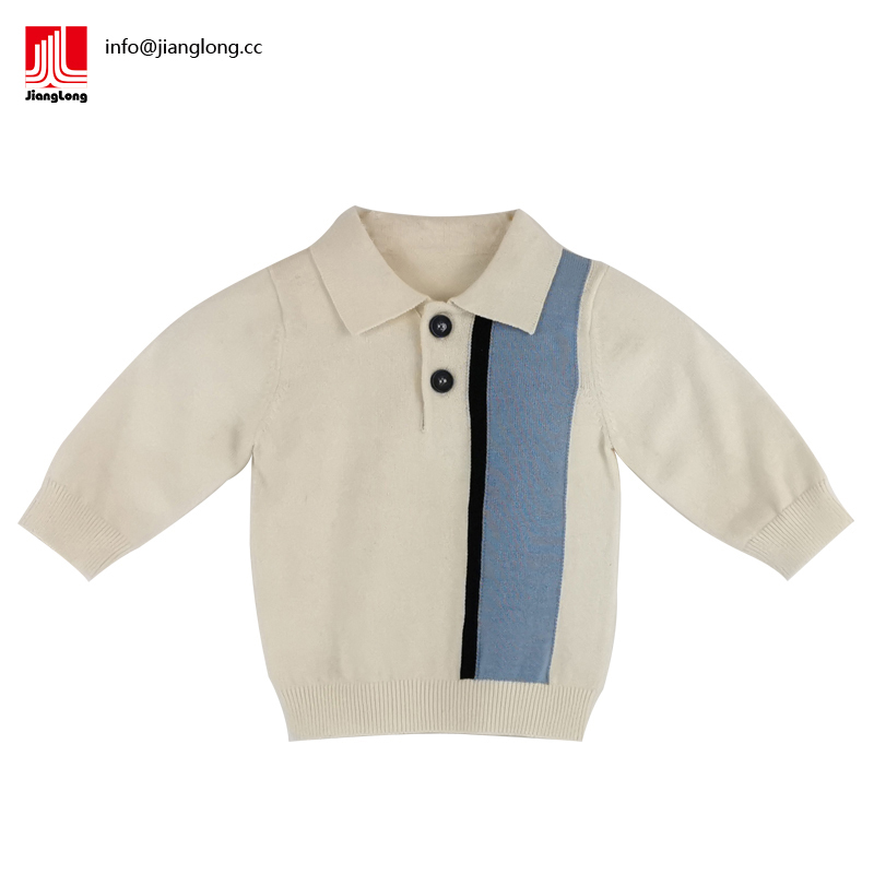 newborn boy polo color blocking knitwear jumper