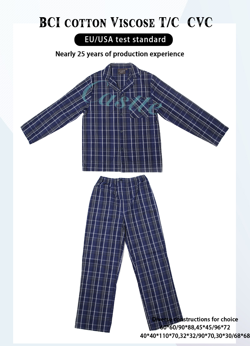 Mens Y/D Poplin Pj Set