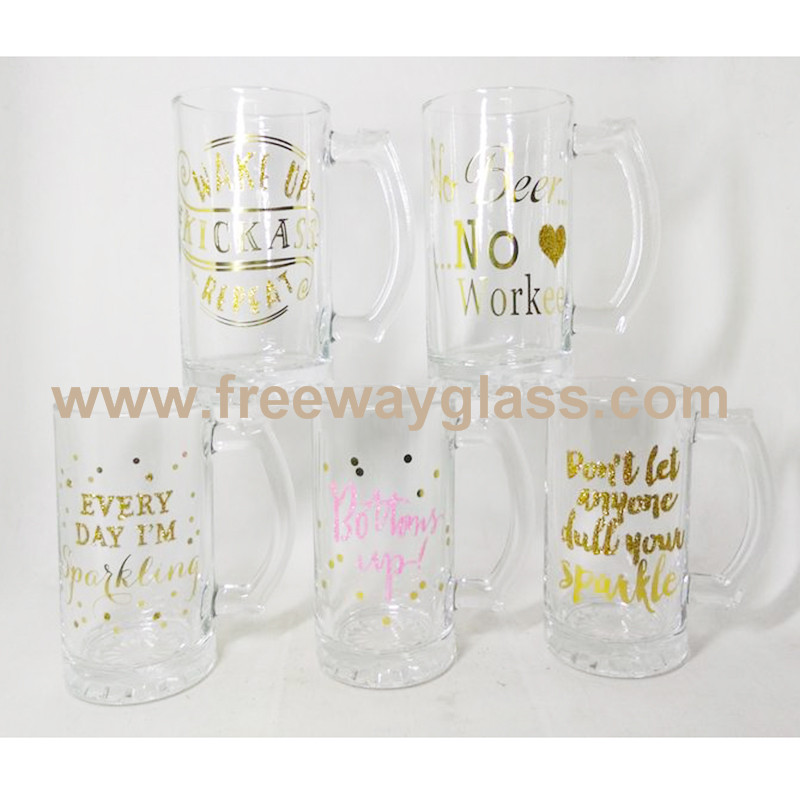 Beer Mug with glitter decal