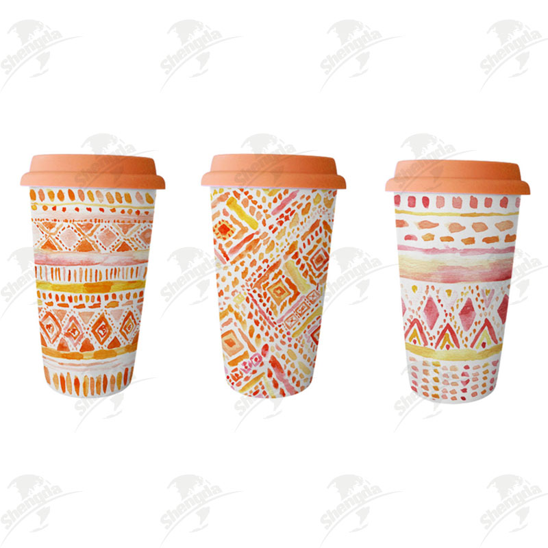 Take it away mug with silicone lid with Warm Sunshine Collection