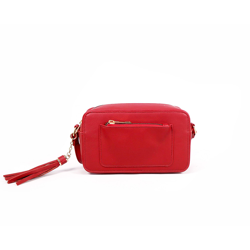 Red PU camera bag
