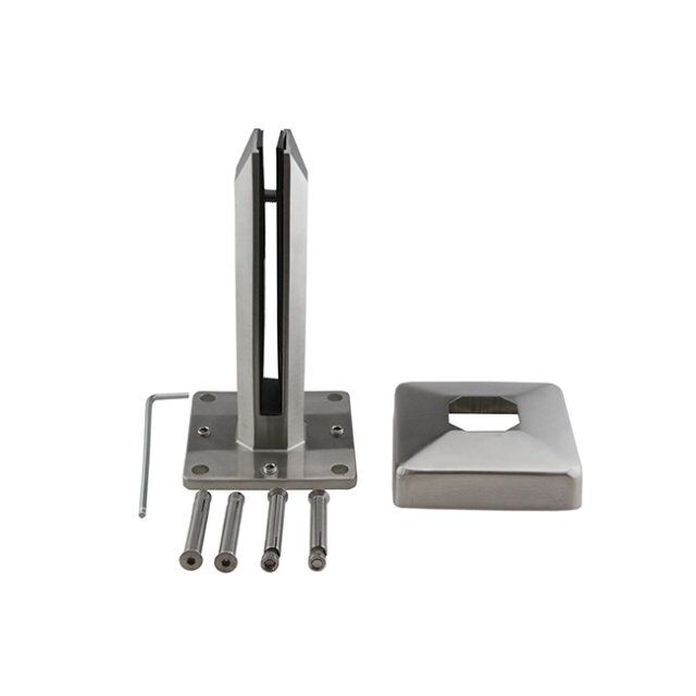 Stainless Steel Square Glass Spigot Need Hole On Glass