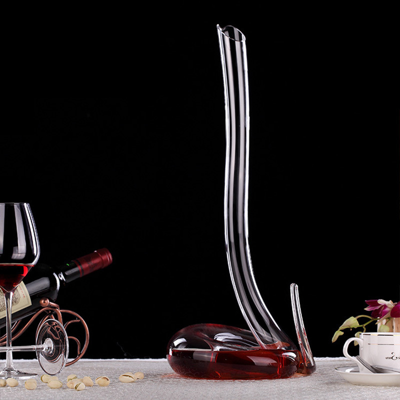 Hand blow glass decanter