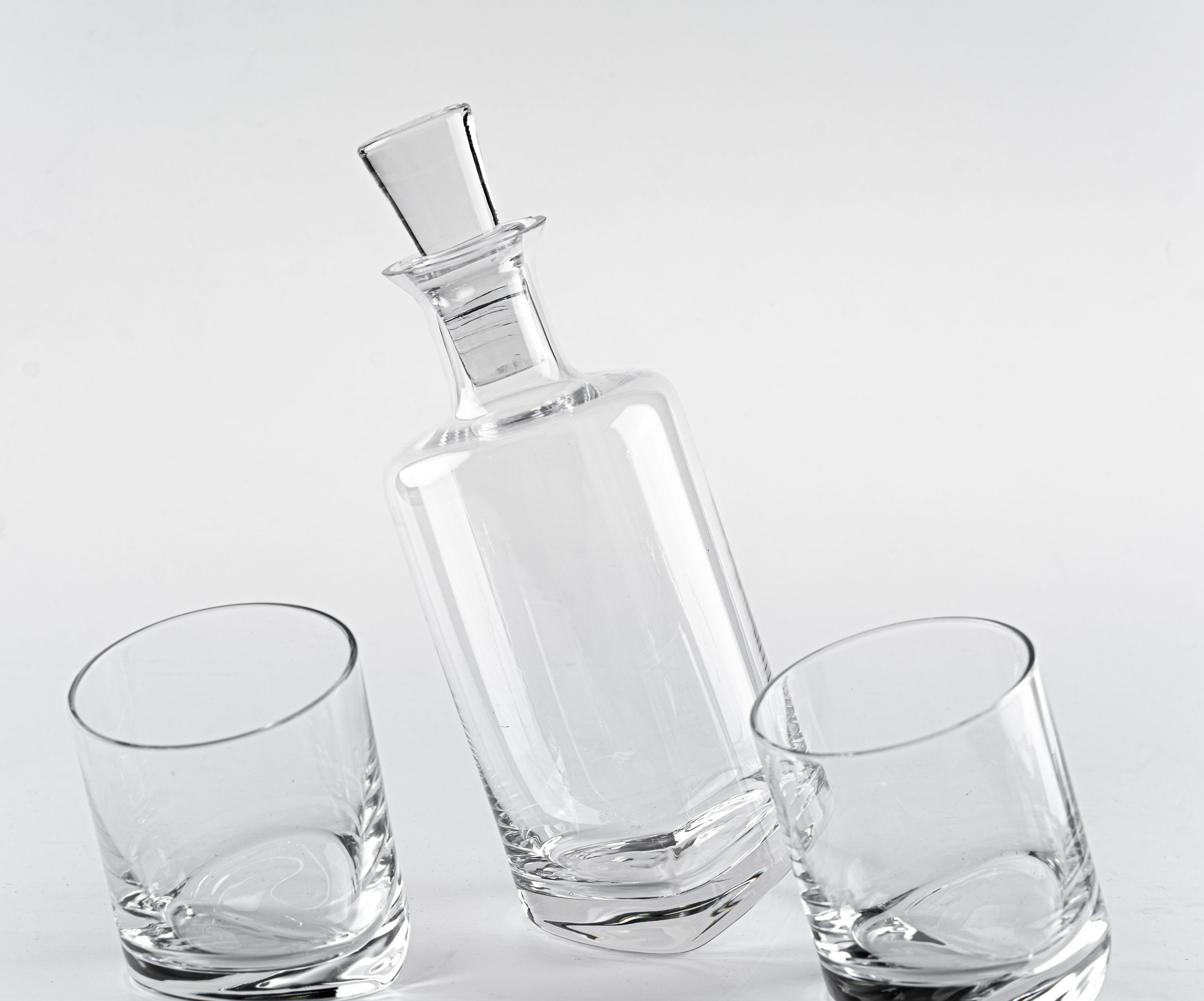 S/3 Clear drinkingware set 1decanter & 2 cups,GLASSWARE