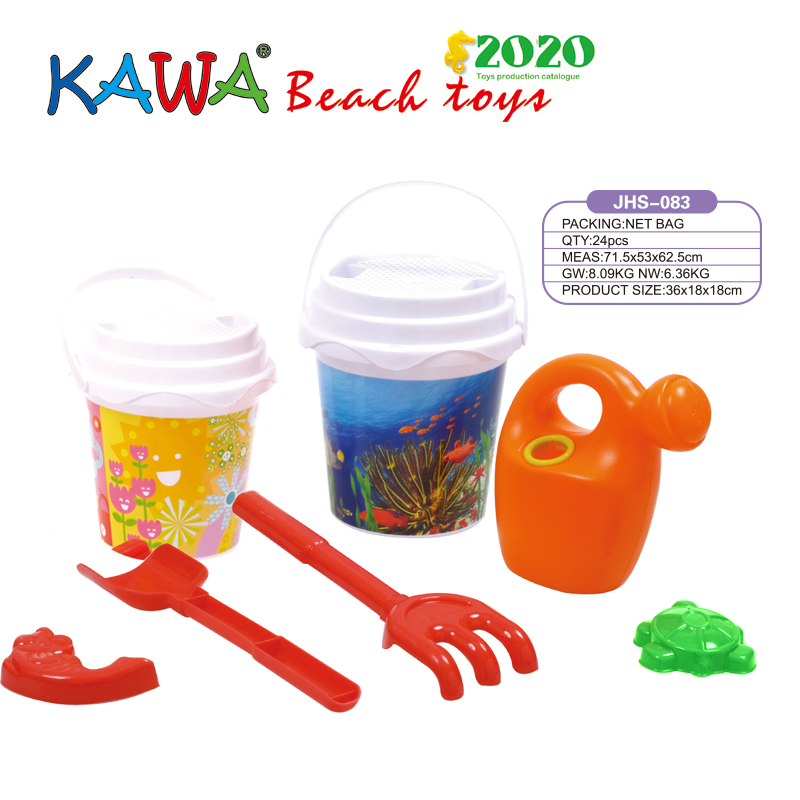 Plastic bucket sets with heat transfer printing