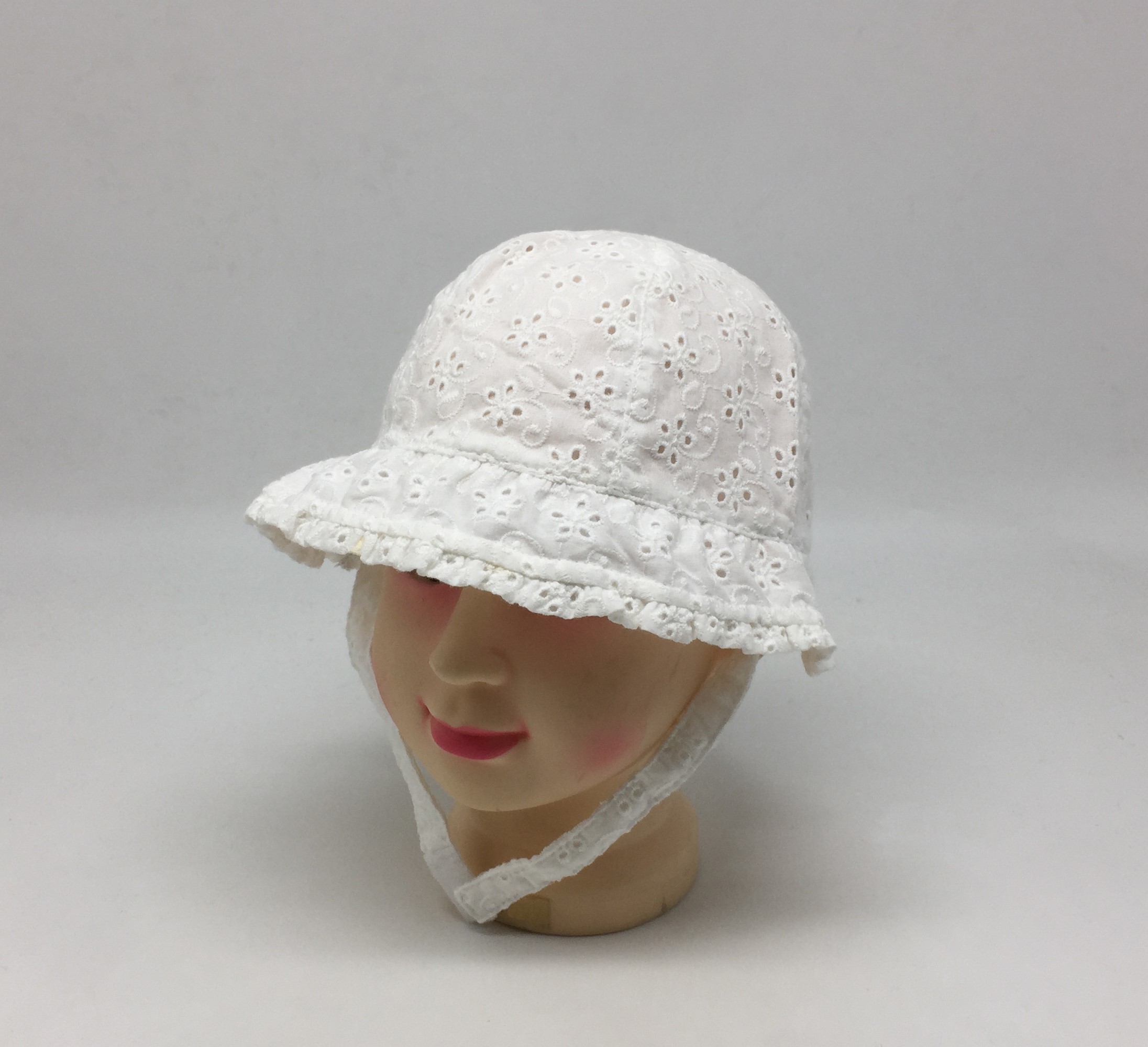 Children's pure cotton embroidered Bucket hat