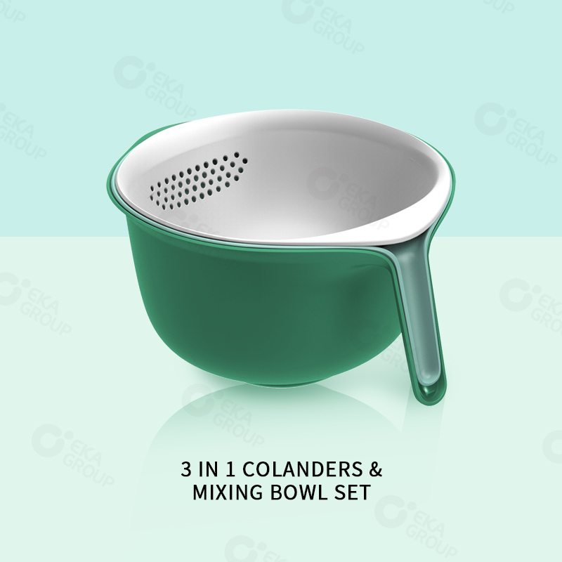 2-piece colander set plastic strainer PP colander with handle fresh series kitchen tool kitchen utensil