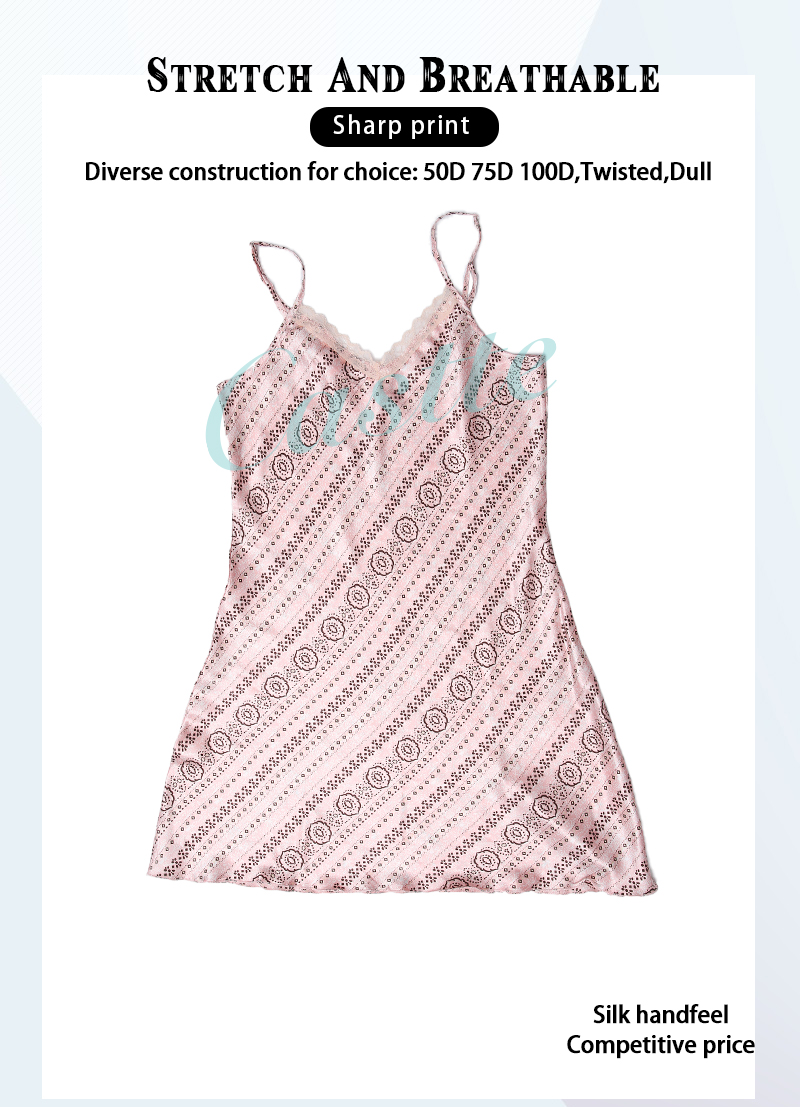 Ladies AOP Satin Chemise
