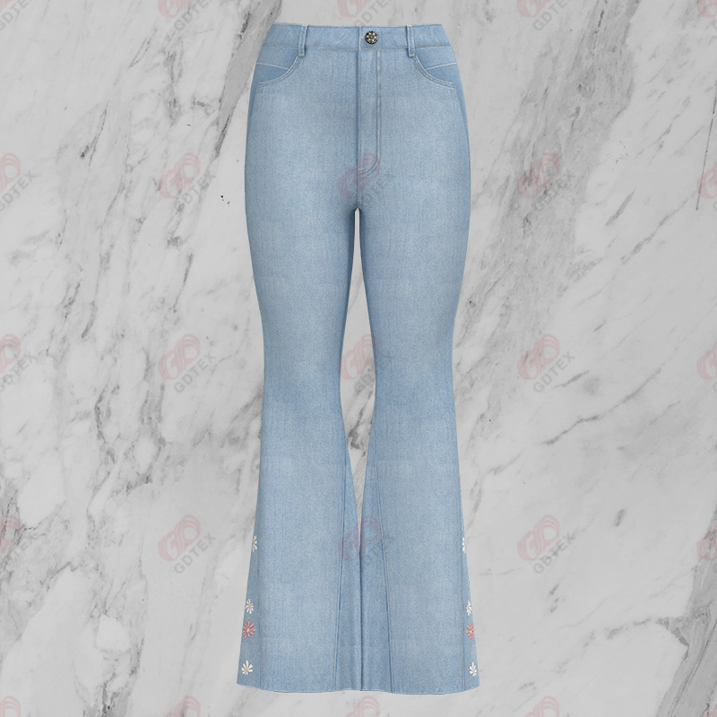 Women's Embroidered Paneled Flares