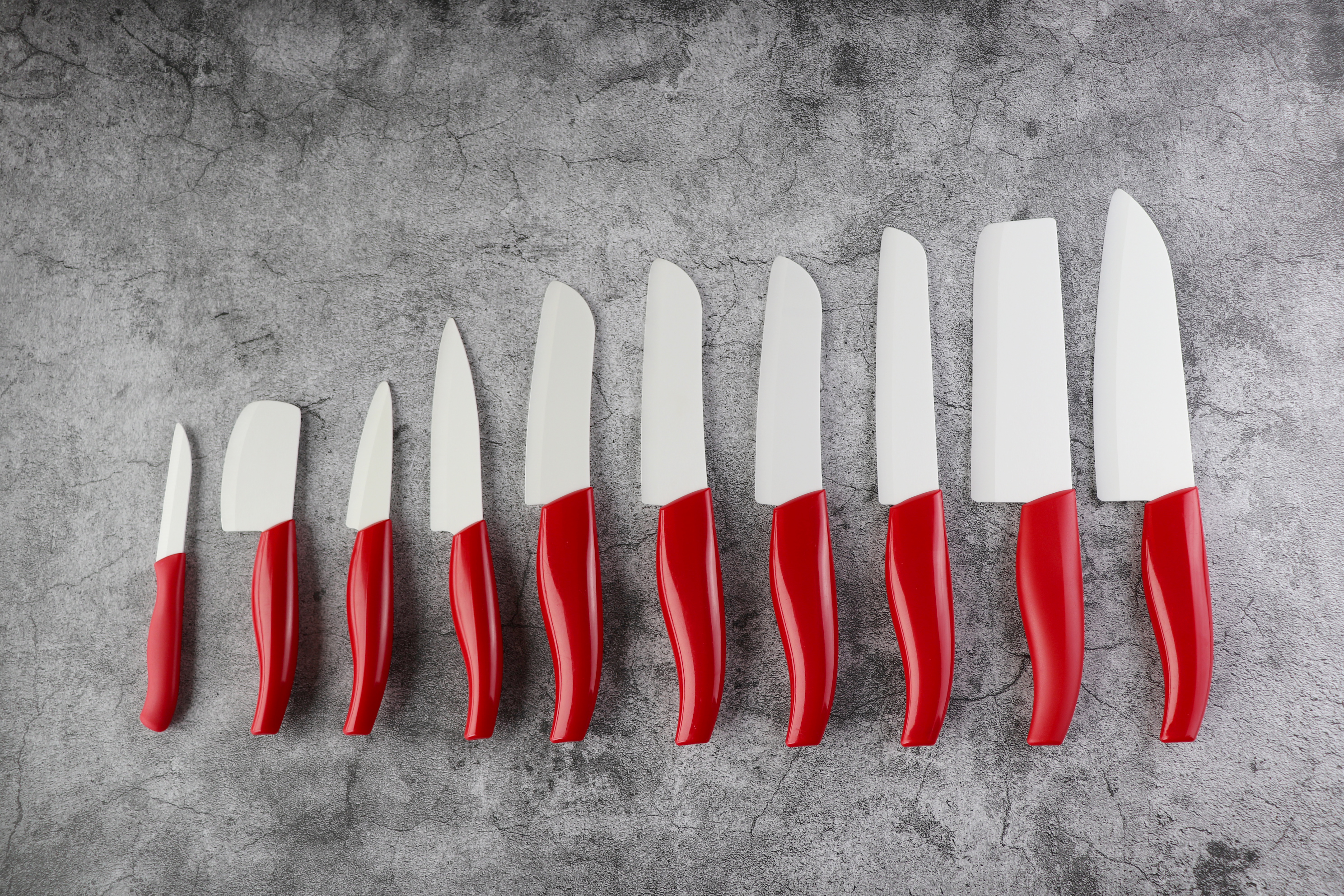 Ceramic knife, Blade style, Paring knife, Utility knife, Slicing knife, Chef knife, Santoku knife, Clearver knife