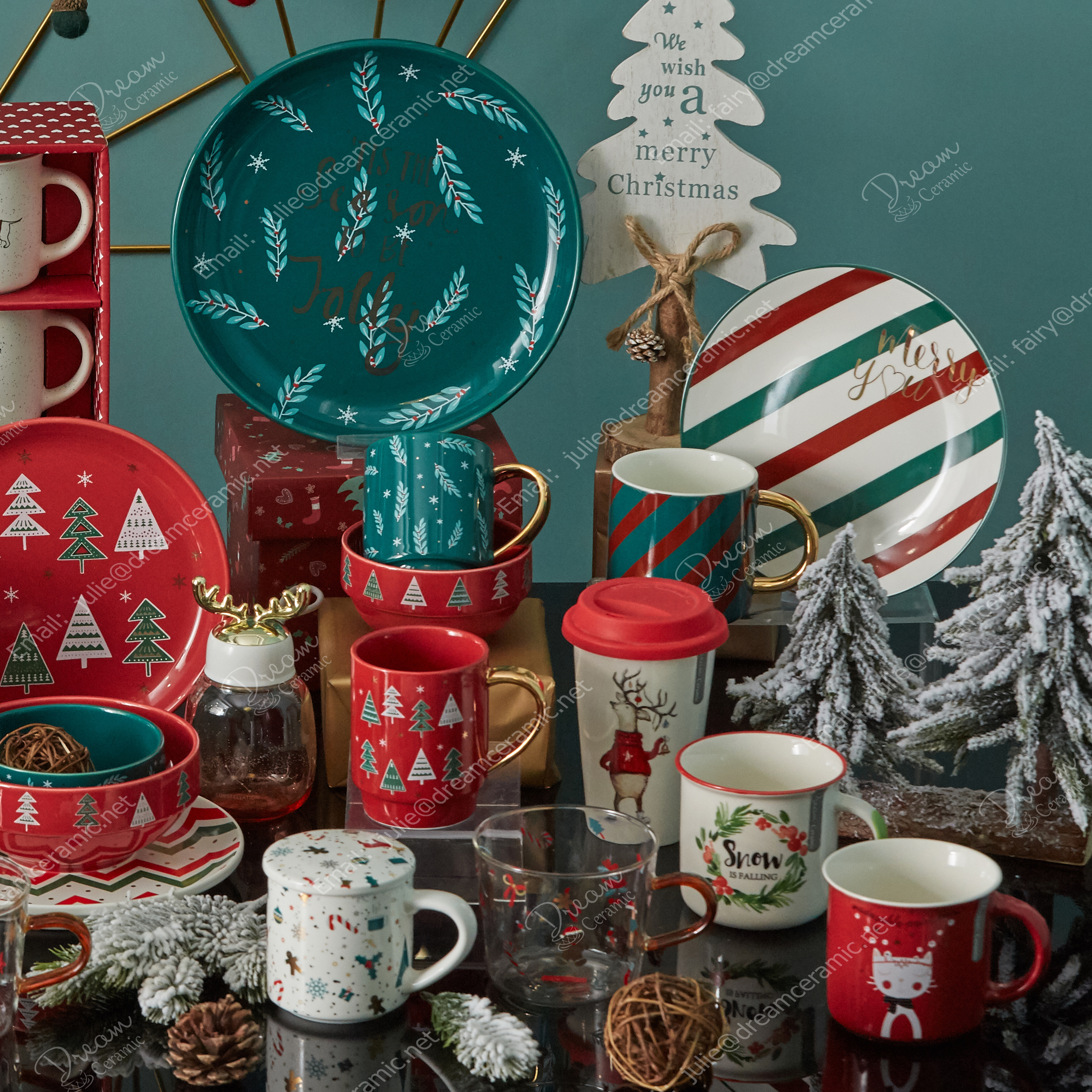 X' MAS mug, X'MAS DINNER SET, X'MS SPOON REST, CANISTER