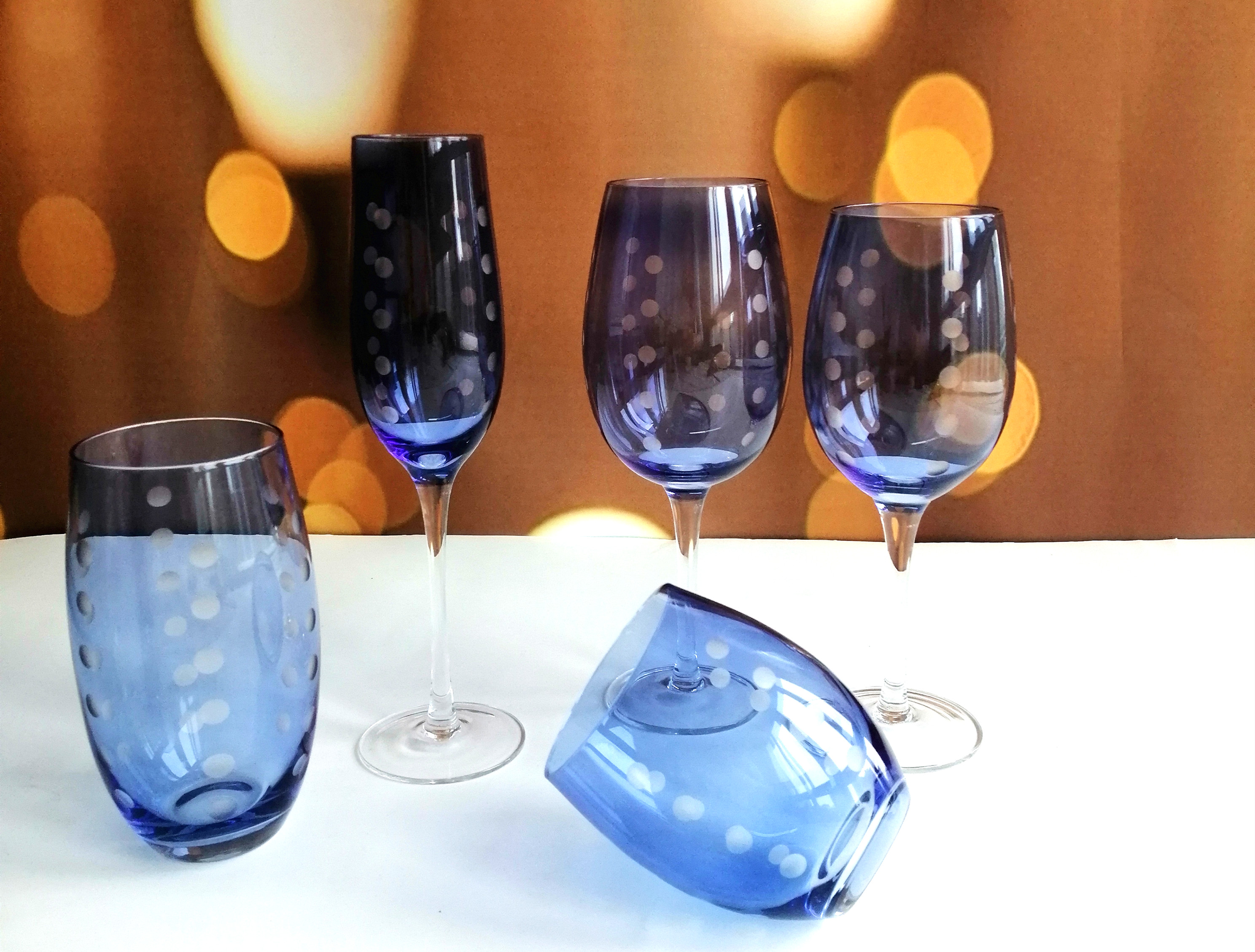 Wine glass with spraying color,GLASSWARE