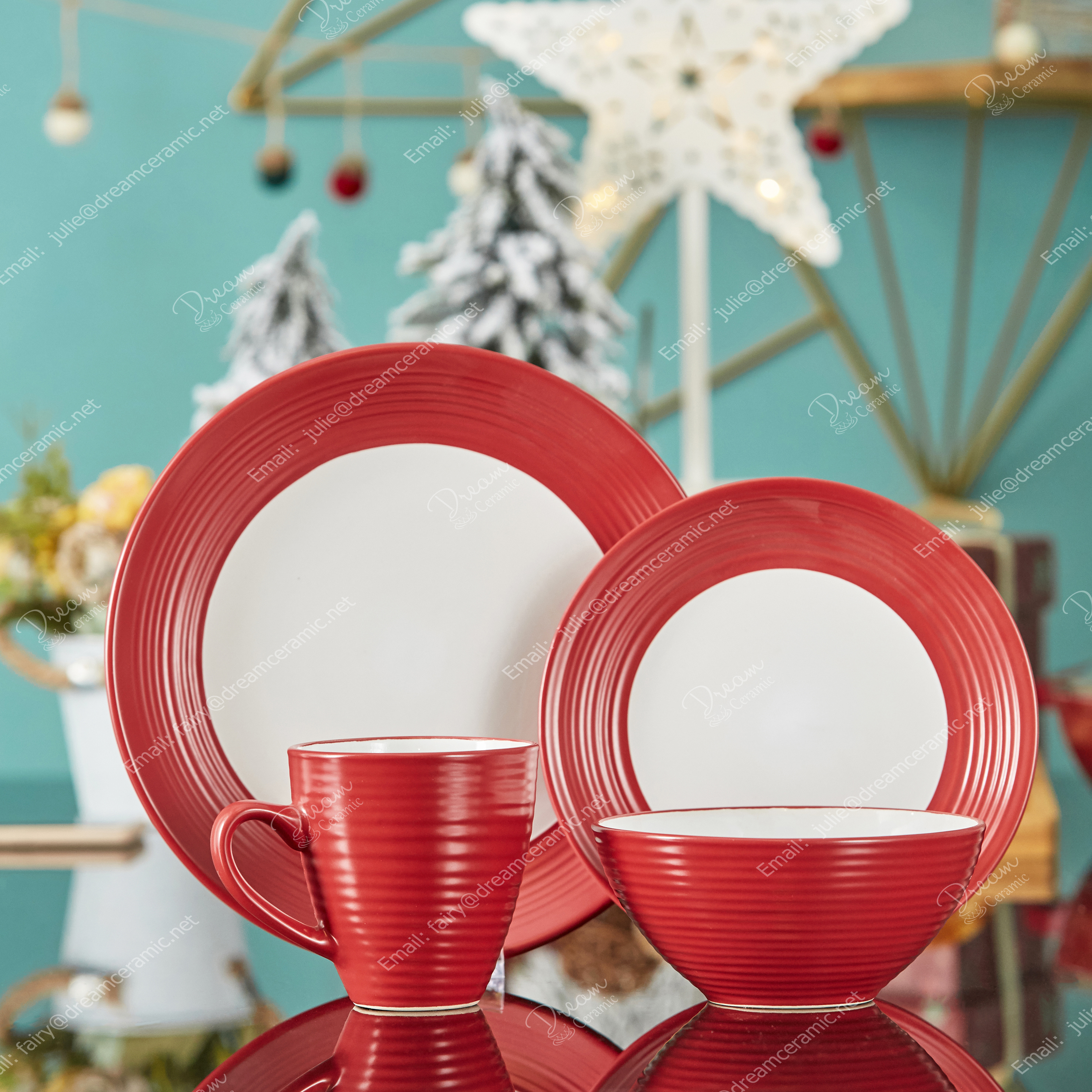 Christmas dinner set, christmas mug