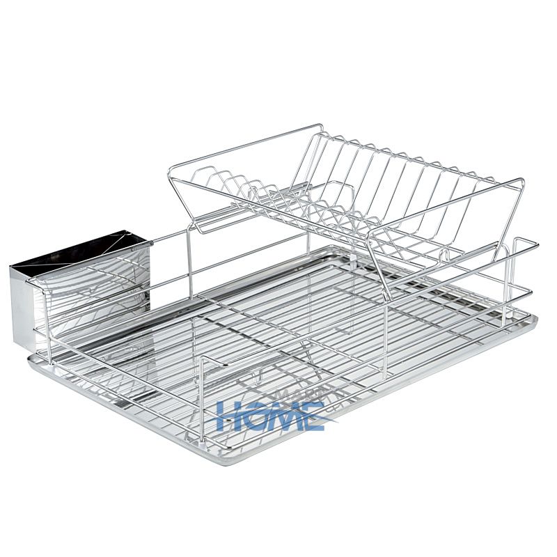 2 Tier Dish Rack with Utensil Holder and Tray