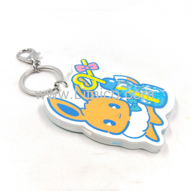 Cute rabbit acrylic keychain