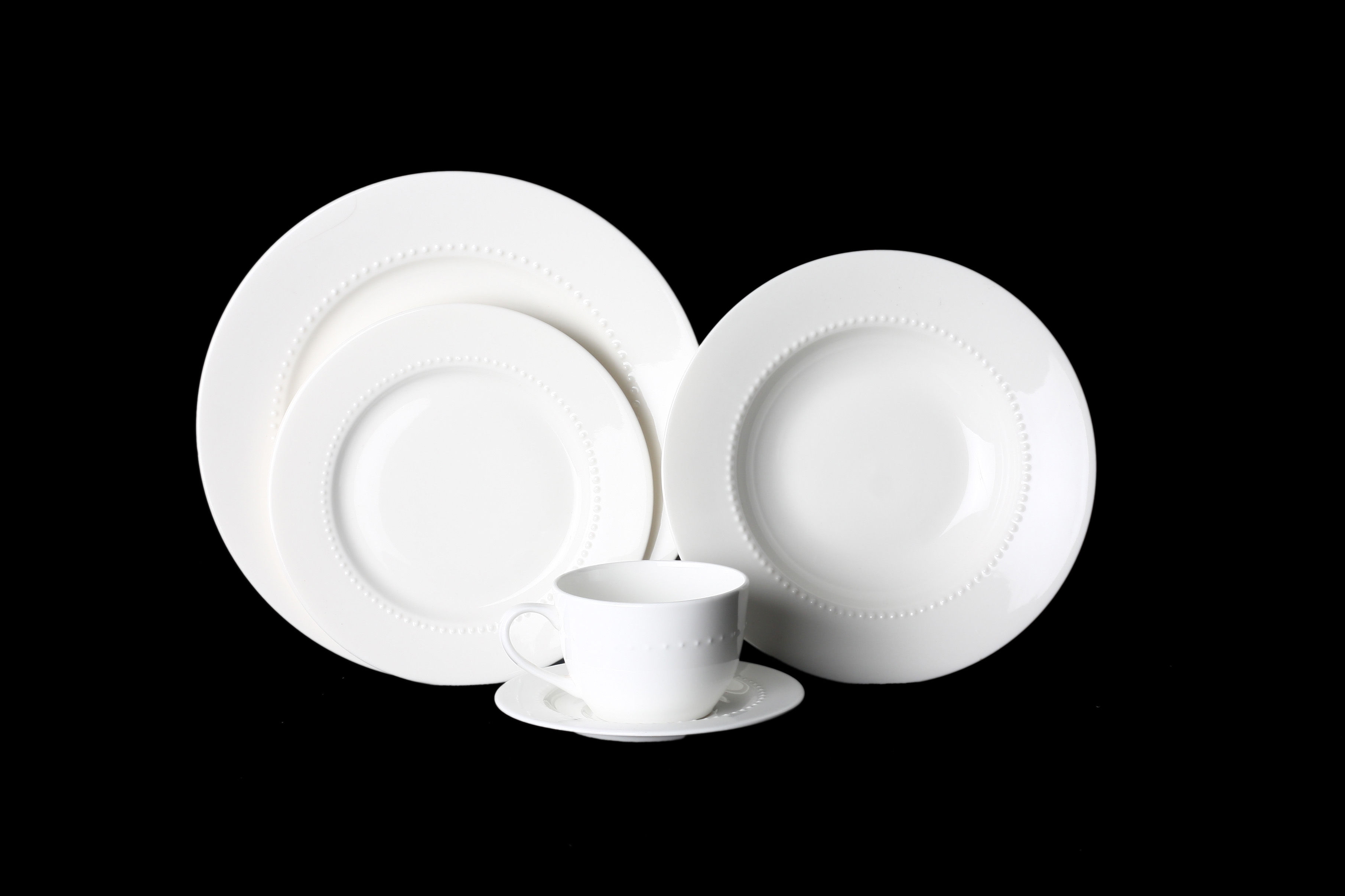Peral embossment dinner set
