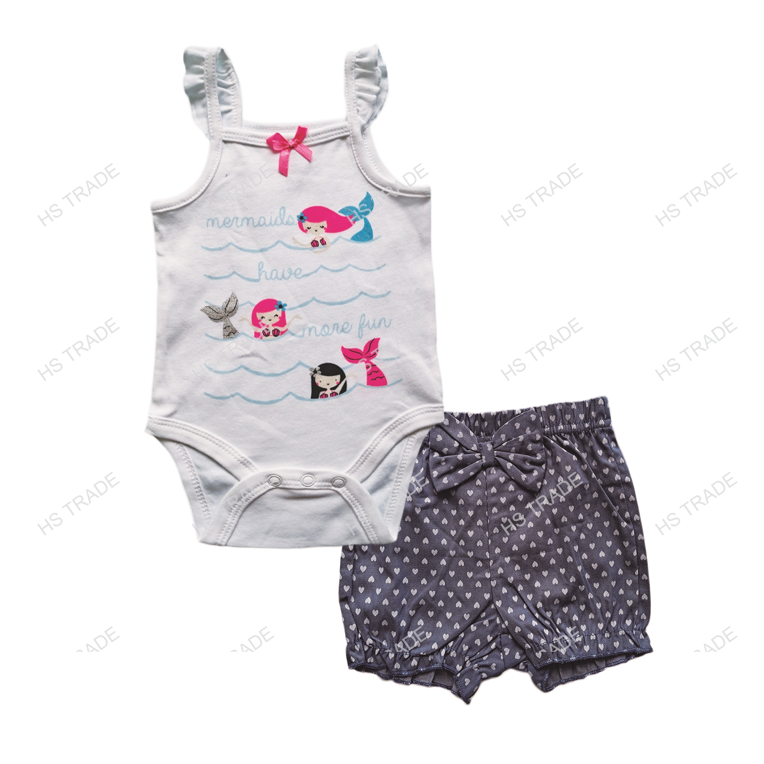 Available 2pcs set Bodysuit with short