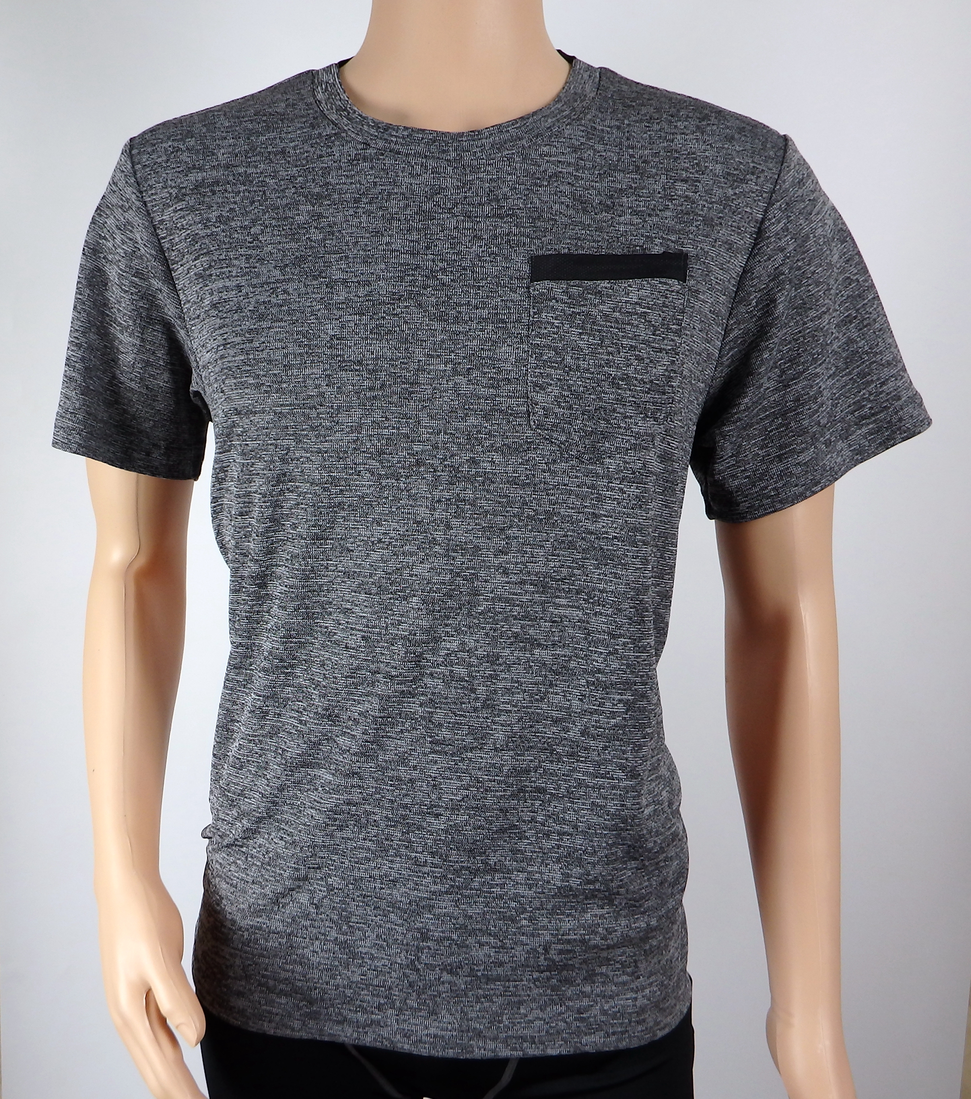 Reflective Melange Imitation Cotton Mesh Ss Tee