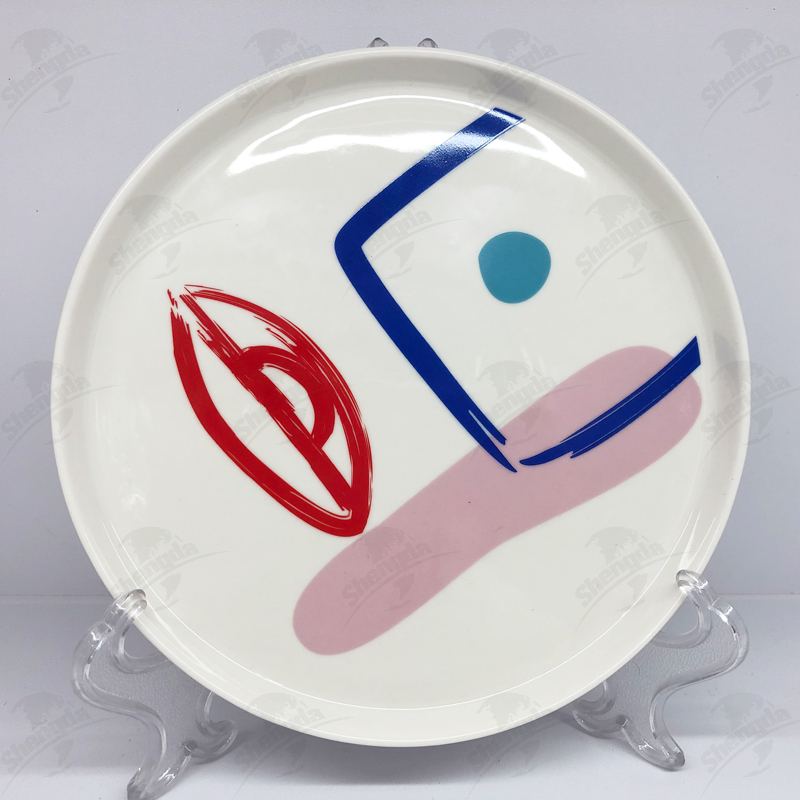 7" PIZZA PLATE WITH Scribble DESIGN